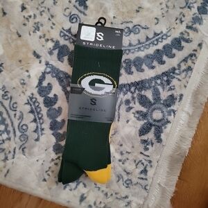 NFL Green Bay Packers StrideLine Men's Green and Yellow Athletic Socks